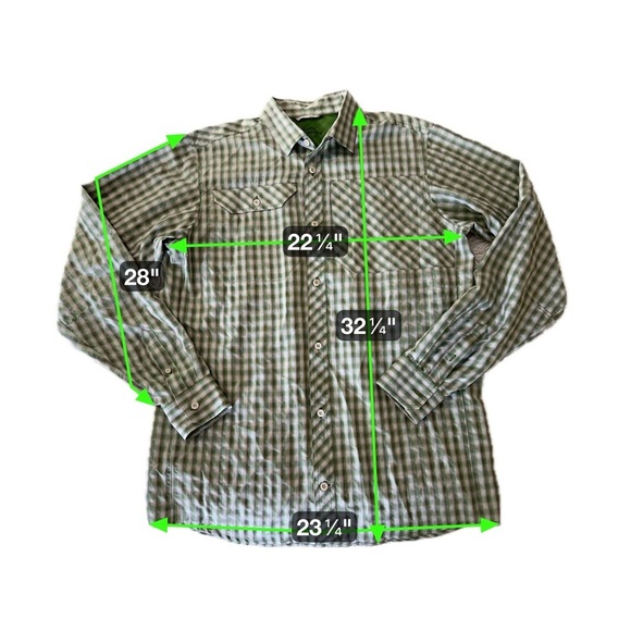 Eddie Bauer Expedition Guide Green Plaid Sun Protection Vented Outdoor Shirt LT - Picture 13 of 13